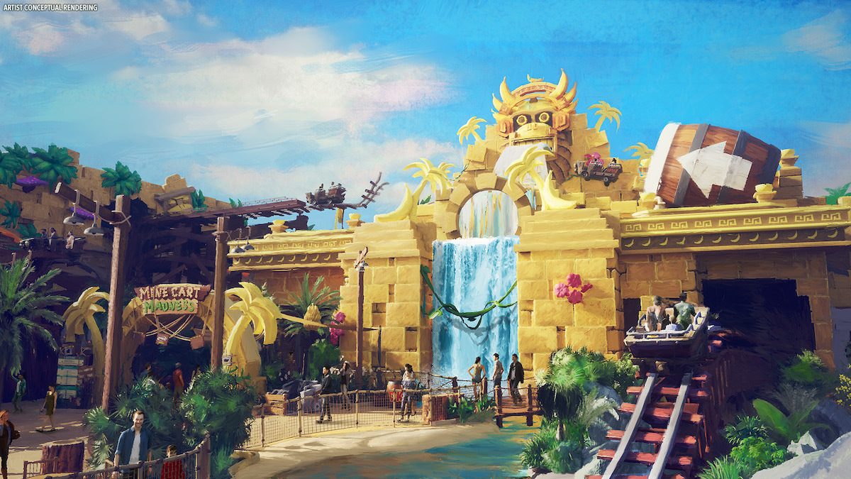 Mine-Cart Madness Donkey Kong roller coaster in Super Nintendo World at Universal Epic Universe