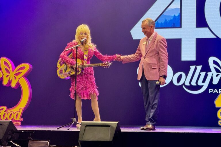 Dolly Parton and Eugene Naught at Dollywood 40th Anniversary Celebration