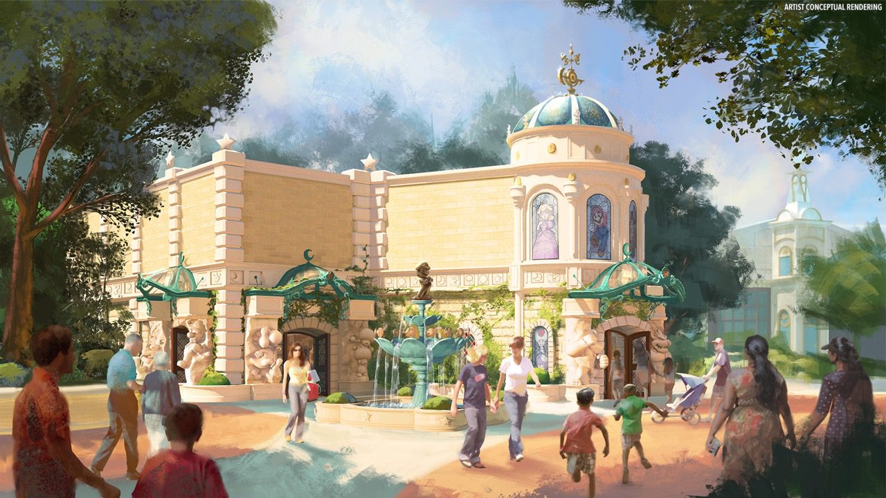 Epic Universe Celestial Park Nintendo Super Star Store concept art