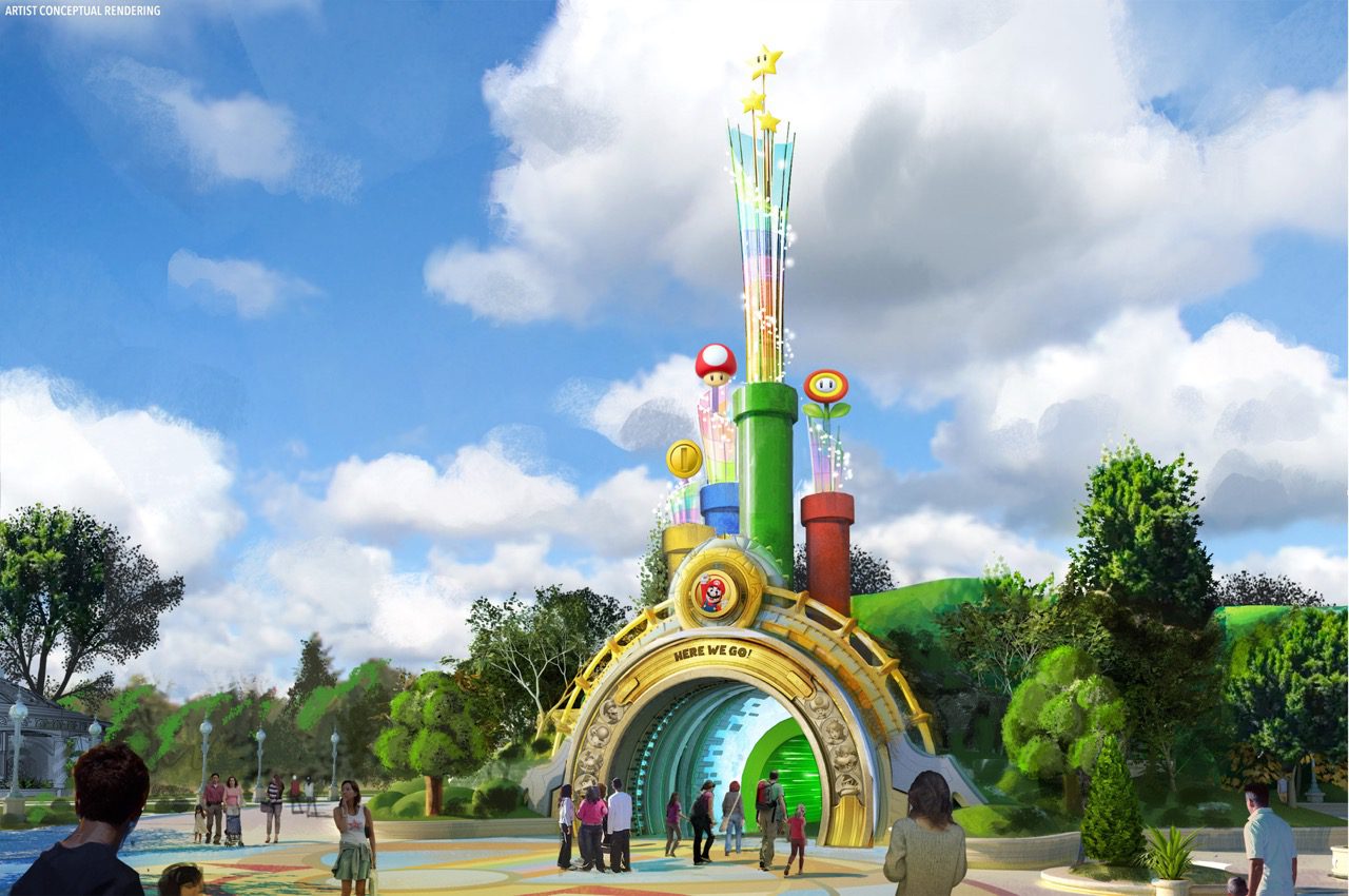 Epic Universe Super Nintendo World portal concept art