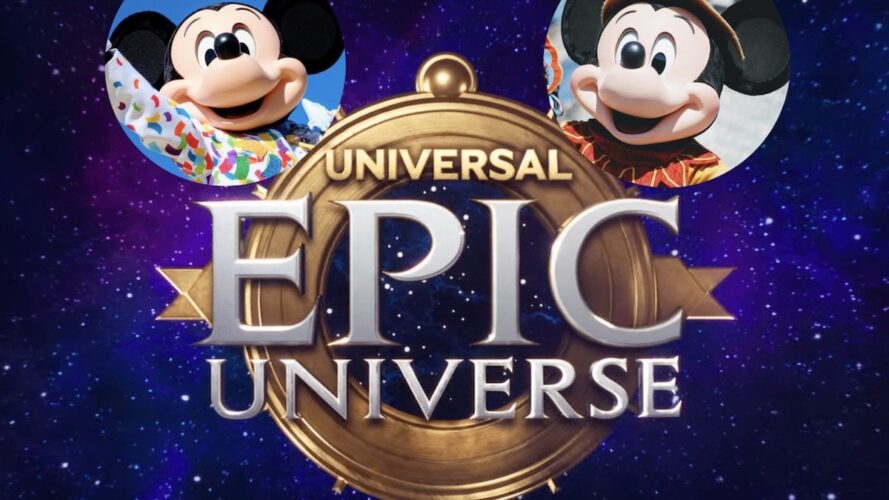 Epic Universe with Disney Mickey Mouse ears