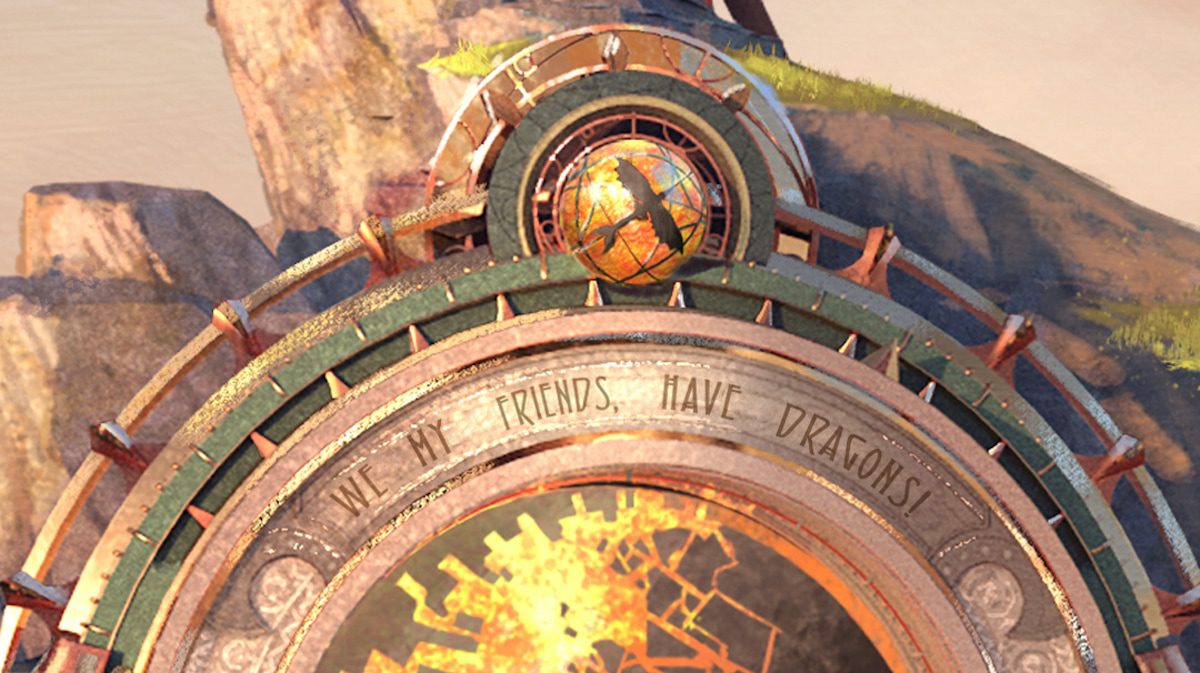 Isle of Berk portal inscription concept art for Epic Universe