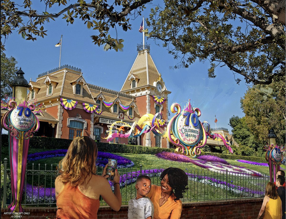 Disneyland 70th anniversary decorations