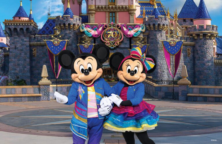 Mickey and Minnie Mouse, Disneyland 70th anniversary costumes