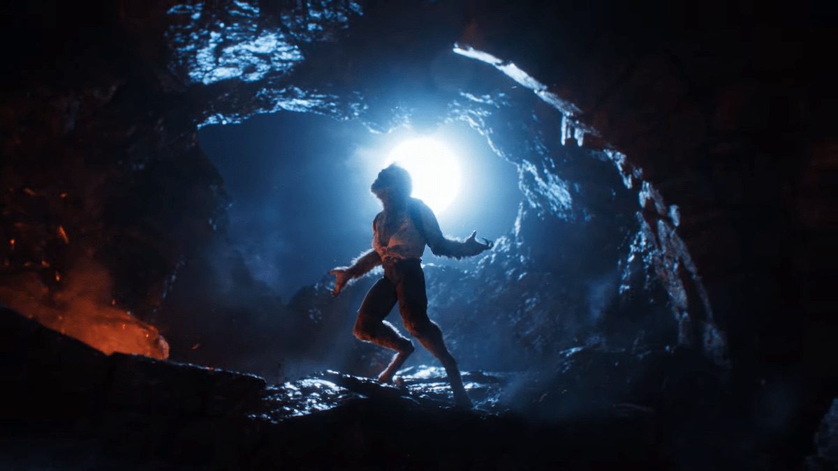 The Wolf Man howling on Monsters Unchained: The Frankenstein Expirement 