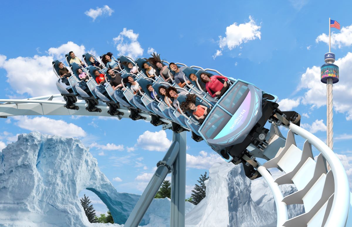 Penguin Trek roller coaster at SeaWorld Orlando