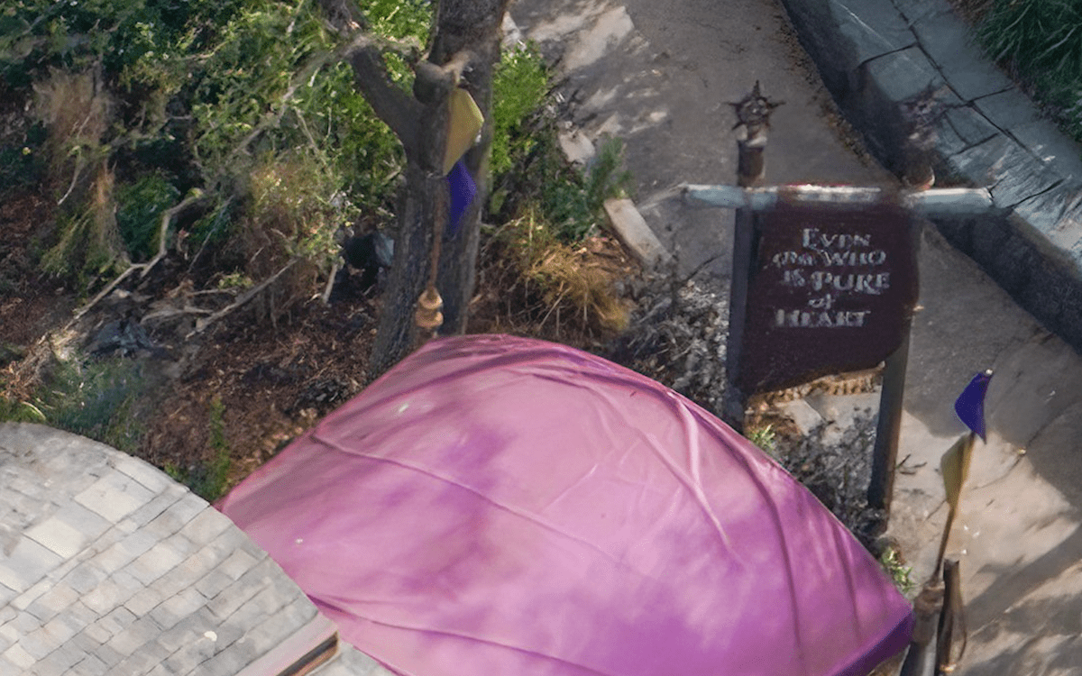 Sign that reads "Even who is pure of heart"