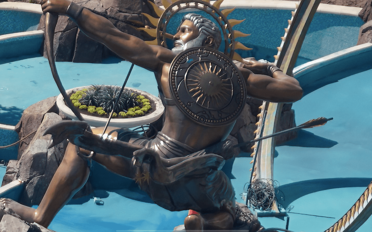 Helios statue, Epic Universe