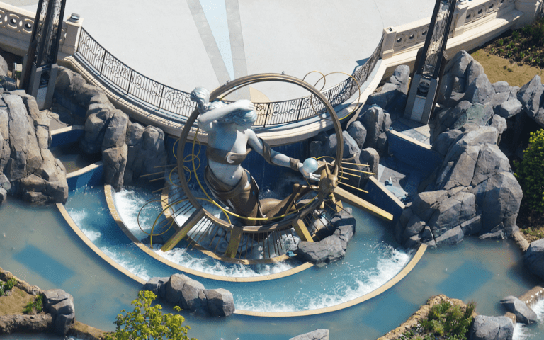 Epic Universe construction update: Water is flowing at Luna’s Court of the Moon in Celestial Park