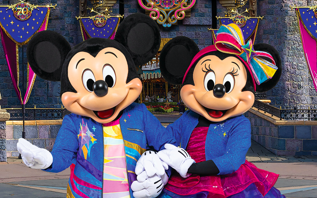 Mickey and Minnie Mouse, Disneyland 70th anniversary costumes