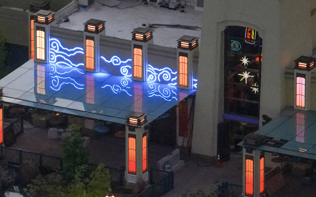 Blue Dragon neon clouds