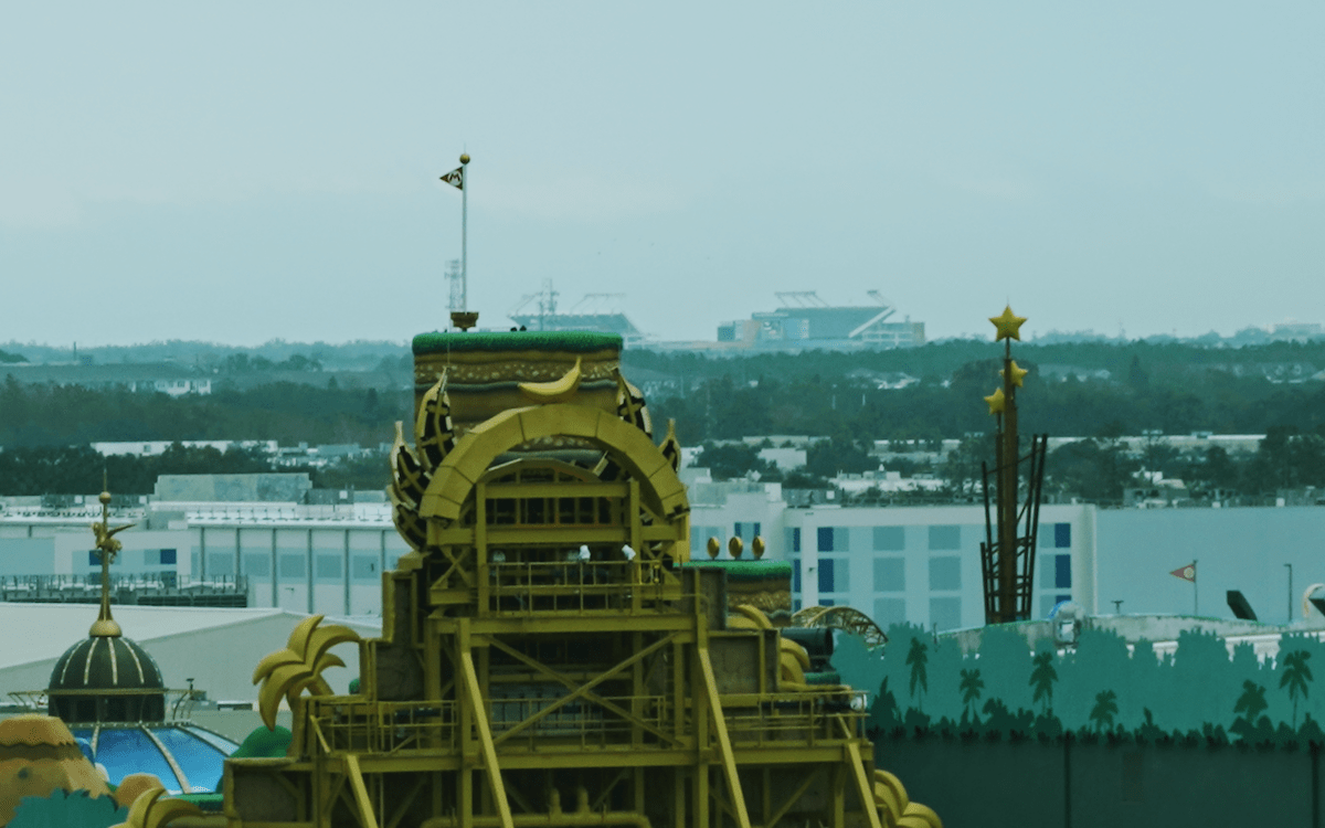 Golden Temple and Camping World Stadium view from Universal Stella Nova Resort